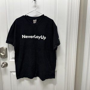 Top Flite T Shirt Mens Black Never Lay Up Hanes Beefy T size XL